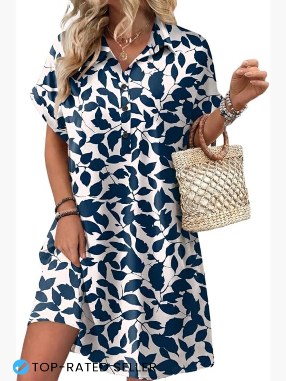 Short Sleeve Shift Dress with Pockets for Casual Summer